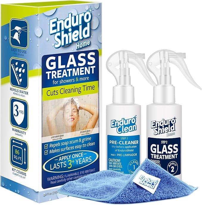 Glass Treatment Kit - Advanced Protection for Glass Surfaces - Repels Soap Scum, Grime & Dirt Without Harsh Chemicals - 4.2 fl oz