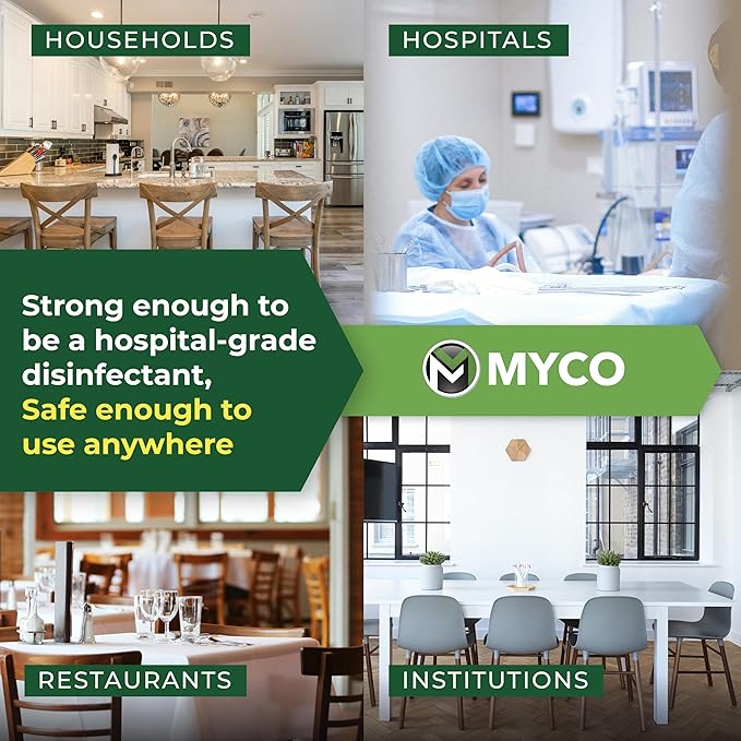 Myco Mold Control RTU – Ready-to-Use EPA-Registered Hospital Grade Disinfectant & Cleaner, Quat Formula for Mold Remediation & Bacteria Control, Commercial & Residential Use, 1 Gallon