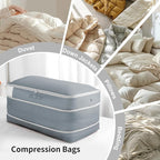 Comforter Storage Bag - Large Capacity Bedding Storage Bags Ultra Space Saving Self Compression Organizer, Washable Compression Bags for Storage Comforter Blanket Duvet Pillow, 4-Pack, Grey