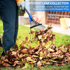 Rake for Leaves - Metal Leaf Rake for Lawn & Garden, Expandable Head 9"-17", 75" Adjustable Handle for Kids & Adults - Effortless Gardening, Portable Camping Rakes with Tool-Free Assembly