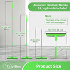 Window Squeegee Professional, 56” Car Windshield Glass Cleaner Tool with Extension Pole, Long Handle Household 10 inches Washer Sponge Scrubber Kit for Cleaning Home Mirror Outdoor (Green)