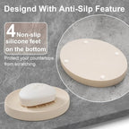 Soap Dish Bathroom Resin Bar Soap Holder for Shower Soap Tray for Kitchen Sink 2 Pack(Cream)