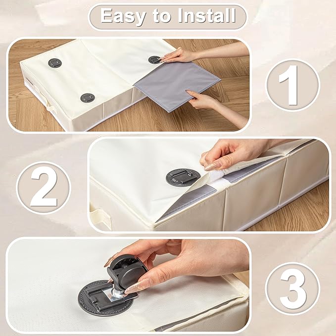 Under Bed Storage with Wheels, 2 Pack Under Bed Storage Containers with Label Holders for Clothes, Shoes and Blankets, Rolling Underbed Shoe Organizer with Cover, Grey (30.71x15.7x7.28 in)