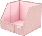 Closet Bins for Organization – 12x12x10 Foldable Boxes for Clothes, Fabric Trapezoid Storage Bins, Storage Baskets, Decorative Storage Baskets, Sweaters, Baby Clothes, Nursery– Pink, 3 Pack