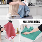 Homaxy Premium Kitchen Towels(18”x 28”, 12 Pack), Large Cotton Kitchen Hand Towels, Flat and Terry Dish Towels, 380 GSM Highly Absorbent Tea Towel Set with Hanging Loop, Navy Blue/Red/Green