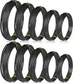 10 Rolls Bonsai Wires Anodized Aluminum Bonsai Training Wire in 5 Sizes - 1.0 mm, 1.5 mm, 2.0 mm, 2.5 mm, 3.0 mm, Total 164 Feet (Black)
