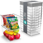Sorbus 8-Pack Large Clear Plastic Storage Bins with Lids – Kitchen, Pantry, Fridge, Cabinet & Refrigerator Organizers