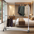 Simple Houseware Commercial Grade Z-Base Double Rod Garment Rack, 600lb Load, 63 inch, Silver