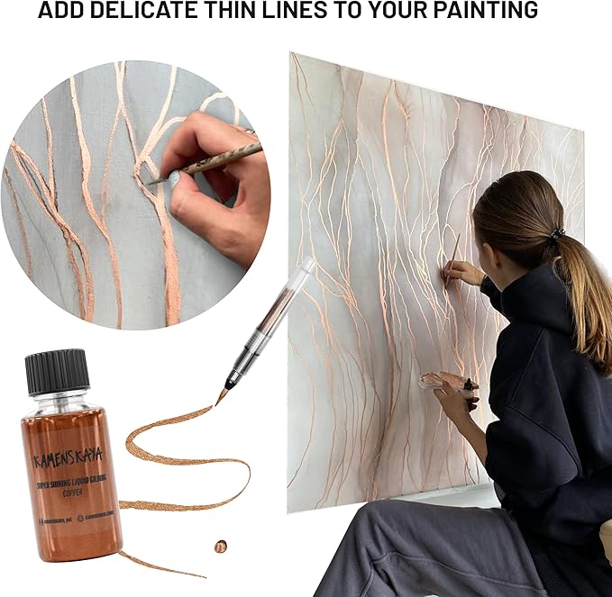 Liquid Bronze Leaf Paint - Alcohol Based Fast Drying Bronze Liquid Leaf, 0.68 fl oz (20 ml)