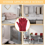 Patelai 3 Pairs Microfiber Plant Dusting Gloves Leaf Cleaning Gloves for Indoor Plants, Blinds, Furniture, House (Brown,Dark Green,Dark Red,Small)