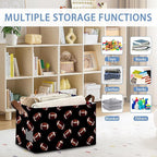 American Football Collapsible Storage Box,Organizer Bin with Handles for Room Decoration,Bins Book Basket Box 17x11.5x10Inch