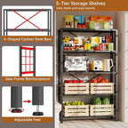 GIOTORENT 5-Wire Heavy-Duty Shelf, Standing Storage Shelves, Metal Shelving Unit Pantry Rack, 1500LB Load Capacity, for Garage Kitchen Organizer (Black)