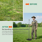 17" x 10" Lawn Leveling Rake with 78" Adjustable Stainless Steel Handle - Heavy Duty Grass Leveling Tool, Leveling rake for Lawn Care, Yard Leveler