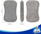 MR.SIGA Dual-Sided Scrub Sponges, Long lasting, Reusable Dishwashing Sponges for Kitchen, 6 Pack