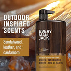 Every Man Jack Nourishing Amber + Sandalwood Mens Body Wash for All Skin Types - Cleanse, Nourish, and Hydrate Skin with Naturally Derived Coconut, Glycerin - 33.8 fl oz - 2 Bottles