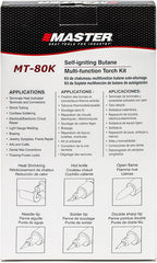 Master Appliance MT-80K Butane Micro Torch Kit [Butane Torch, Flameless Heat Tool, Soldering Iron & Hot Knife] Hand Held, Refillable with Butane Fuel, Adjustable Flame, Case with Attachments