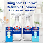 Clorox Bleach-Free Bathroom Foamer Refill Pods, Household Essentials, Rain Clean, 3 Spray Refills