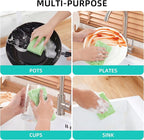 JOYMOOP Dish Sponge Scrubber, Cellulose Sponges Kitchen for Non-Scratch Washing Dishes, Household Cleaning Scrub Natural Sponge, Pack of 12 Colorful Sponges