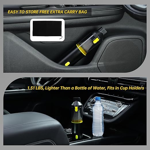 Cros 4-in-1 Mini Cordless Vacuum Cleaner, 21kPa Powerful Suction, Portable Handheld Vacuum for Car & Home, Type-C Rechargeable, Compact & Lightweight