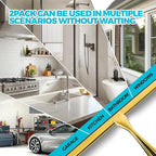 2PACK 12-Inch Golden All-Purpose Shower Squeegee for Shower Doors, Bath Linen Sets, Tile Shower Walls, Bathroom, Window, Glass and Car Windshield, Mirrors and Kitchen-Stainless Steel