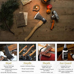 1844 Helko Werk Germany Axe Collection - 5 Traditional Axes Set- Bavarian Woodworker, Hessen Woodworker, Black Forest Woodworker, Rheinland Pack Axe, Rheinland Hatchet