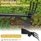 Hoe and Cultivator - 45” Long Handle - Heavy Duty Garden Hoe Tiller, Standing Hoe Garden Tools Durable Cultivator Hoes Hand Rake Fork for Gardening Weeding Planting Loosening Soil