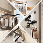 Wall Mounted Collapsible Clothes Drying Rack, Space-Saving Laundry Drying Rack Clothing Hanger, Durable Foldable Design Extends Left, Right & Up for Upgraded Versatility