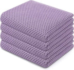 Homaxy 100% Cotton Waffle Weave Kitchen Dish Towels, Ultra Soft Absorbent Quick Drying Cleaning Towel, 13 x 28 Inches, 4-Pack, Lavender