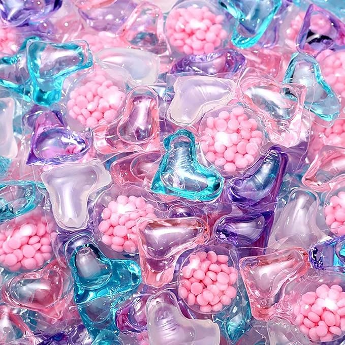 100 PCS 5 in 1 Laundry Pods, Super Cleaning Scents Beads Laundry Long Lasting Fragrances Concentrated Washing Convenient Fresh Softener Deep Clean (100)