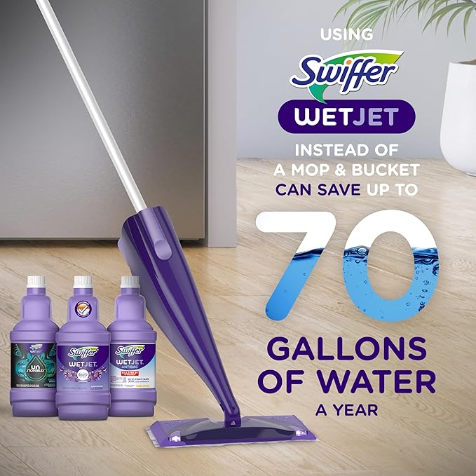 Swiffer Wetjet Hardwood Floor Mopping and Cleaning Solution Refills, All Purpose Cleaning Product, Open Window Fresh Scent, 1.25 Liter, 2 Pack (Packaging may vary)