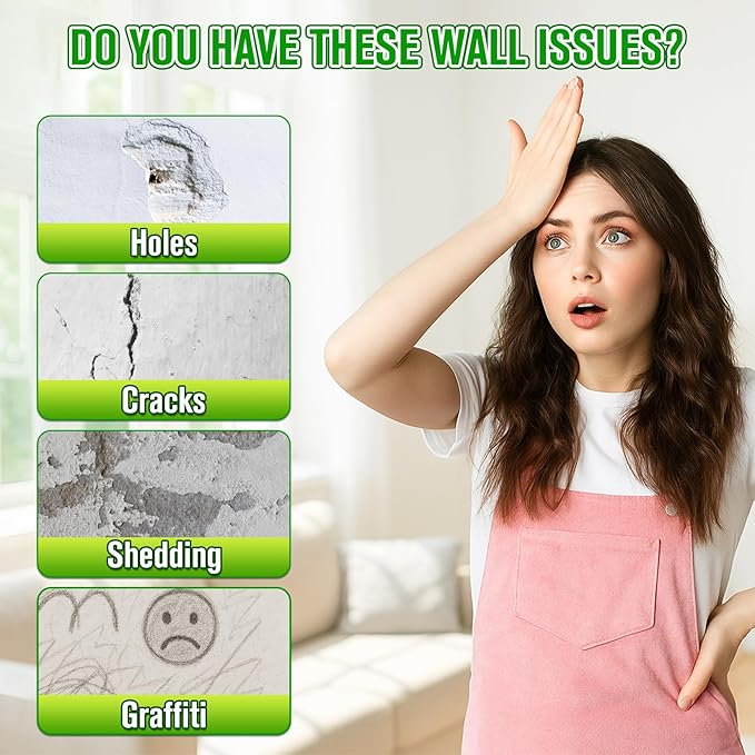 12 Pcs Drywall Repair Kit, Spackle Wall Repair, Wall Hole Filler, Wall Putty Hole Repair, Wall Mending Agent Quick and Easy Solution, Plaster Wall Repair, Spackle for Drywall