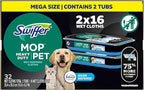 Swiffer Heavy Duty Mop Wet Multi-Surface Cloth Refills for Floor Mopping and Cleaning, Pet with Febreze Odor Defense, 32 count