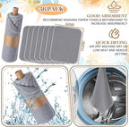 36 Count Reusable Cleaning Cloths Washable Cotton Kitchen Towels for Home(Simple Style,Gray)