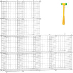 TUMUCUTE Cube Storage Organizer, Metal 12-Cube Shelves Bookshelf, Portable Closet Clothes Organizer for Bedroom, Home, Office, White