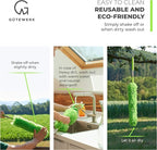 Extendable Microfiber Feather Duster, Feather Dusters for Cleaning, Ceiling Fan Dust and Cobweb Cleaner - Electrostatic Bendable Head - up to 55 Inch