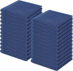 Homaxy 100% Cotton Waffle Weave Kitchen Dish Cloths, Ultra Soft Absorbent Quick Drying Dish Towels, 12 x 12 Inches, 24-Pack, Navy Blue