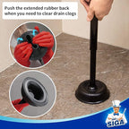 MR.SIGA Toilet Plunger with Holder, Heavy Duty Toilet Plunger and Holder Combo for Bathroom Cleaning, Black