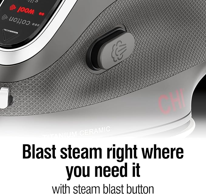 CHI Mini Steam Iron for Clothes, Sewing, Crafting and Travel with Titanium Infused Ceramic Soleplate, 1000 Watts, XL 10’ Cord, 3-Way Auto Shutoff, Portable, Vacation Essentials, Black (13120)