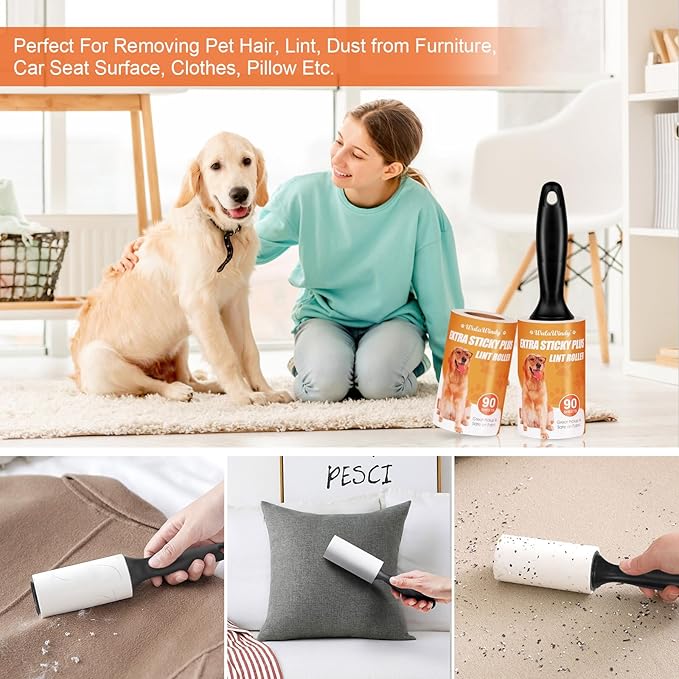 WulaWindy Lint Roller, Lint Roller for Pet Hair, Extra Sticky Lint Rollers Pet Hair Remover for Clothes, Work Great on Pet Hair Value Pack (21 Pack)