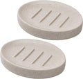 Soap Dish Bathroom Resin Soap Holder Soap Tray for Shower Sponge Holder for Kitchen Sink 2 Pack(Beige)