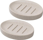 Soap Dish Bathroom Resin Soap Holder Soap Tray for Shower Sponge Holder for Kitchen Sink 2 Pack(Beige)