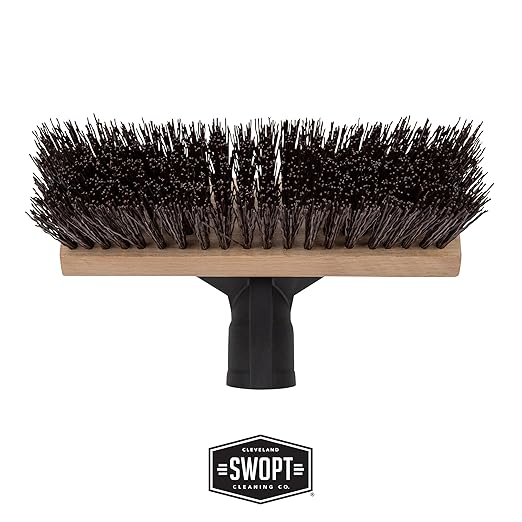 SWOPT 10' Premium Rough Surface Scrub Brush Head - Deck Brush for Rough and Textured Surfaces, Interchangeable with All SWOPT Cleaning Products for More Efficient Cleaning and Storage
