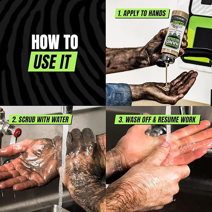 Grip Clean Ultra Heavy Duty Hand Cleaner for Mechanics – Walnut Shell & Clay-Infused Technology Removes Grease, Oil & Paint – Pro-Grade Industrial Hand Soap with Cherry Scent - 8 Fl Oz
