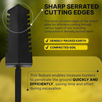CKG Metal Detecting Shovel Tool, Heavy Duty Double Serrated Edge Digger - Digging Knife for Gardening Trowel Hunting Camping, Planting & Treasure Finds Pouch Bag, Set