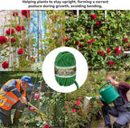 MAQIHAN 2 Pack Garden String - Plant Ties, Garden Twine, Gardening Tape, Tree Support, Stretchy Trap for Trees,Flowers,Green Soft Ties for All Plants All Gardeners(35M/Roll,115FT)