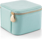 Vlando Travel Jewelry Box,Jewelry Travel Case with 6 Velvet Jewelry Zipper Pockets Travel Jewelry Organizer for Ring Bracelet Christmas Wedding Birthday Gifts for Wife Daughter Lake Blue