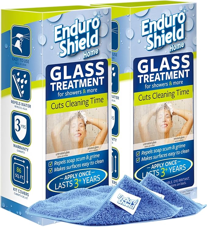 Glass Treatment Kit - Advanced Protection for Glass Surfaces - Repels Soap Scum, Grime & Dirt Without Harsh Chemicals - 8.4 fl oz