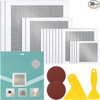 16Pcs Drywall Repair Kit, 2/4/6/8in Self-Adhesive Drywall Patch Kit with Sandpapers & Scrapers, Wall Repair Patches for Small Big Holes & Cracks, Quick Fix for Ceiling Bathroom Wall Damage