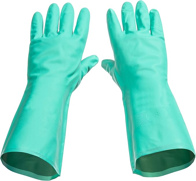 Tusko Products Best Nitrile Rubber Cleaning, Household, Dishwashing Gloves, Latex Free, Vinyl Free, Reusable not Disposable, Extra Extra Large XXL (1 Pair)