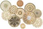 Tatuo 11 Pcs Boho Wall Basket Decor Bulrush Woven Wall Hanging Art Round Farmhouse Rustic Handmade Wicker for Summer Home, Bedroom, Living Room, Kitchen Decorations, Multi Sizes(Vivid)